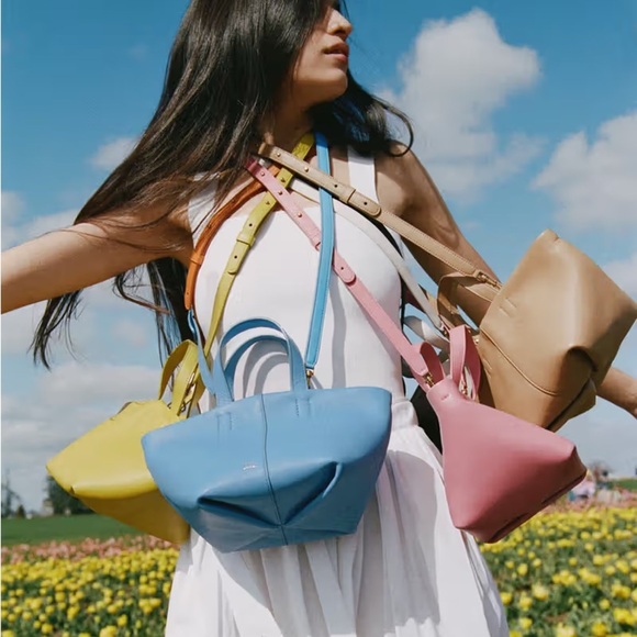 Mansur Gavriel purple Mini Tulipano top handle crossbody tote bag NWOT - Picture 2 of 15